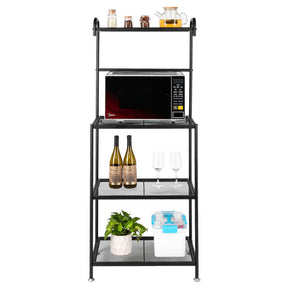 RONSHIN 4-tier Kitchen Shelf with Wire Mesh Storage Rack Black