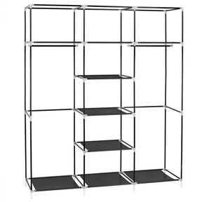 RONSHIN 150*45*175 Portable Clothes Closet Wardrobe Clothes Storage Organizer Black