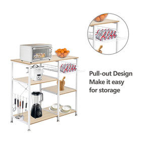 ALICIAN 4-layer Microwave Oven Rack Floor-standing 90*40*84cm White Maple