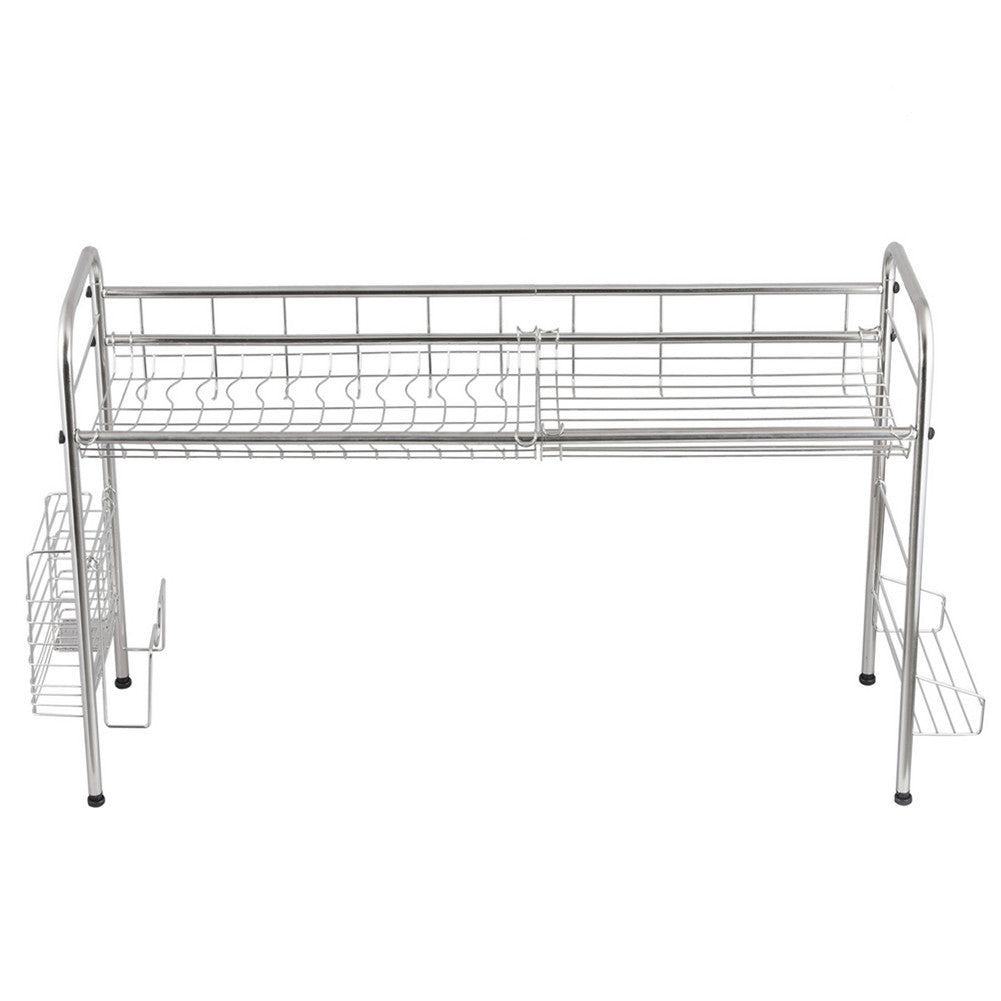 RONSHIN Single Layer Bowl Rack Shelf Dish Drainer Kitchen Organizer Silver