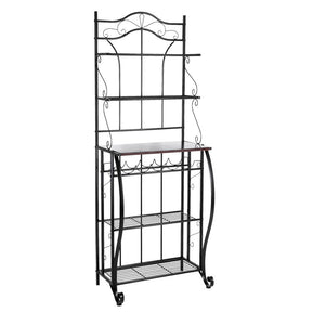 RONSHIN 5-tier Metal Kitchen Rack Storage Holder Organizer Black