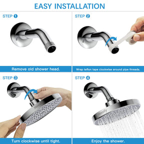 HOSSLLY Rainfall Shower Head High Pressure 360¡ã Adjustable - Chrome